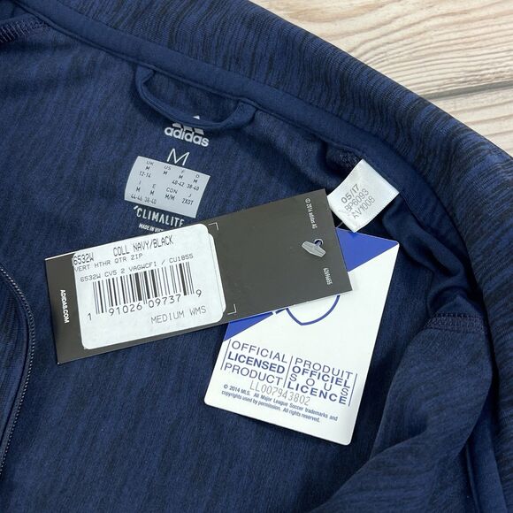 Adidas Climalite Chicago Fire MLS Womens Medium Blue Pullover 1/4 Zip Jacket - Picture 12 of 14